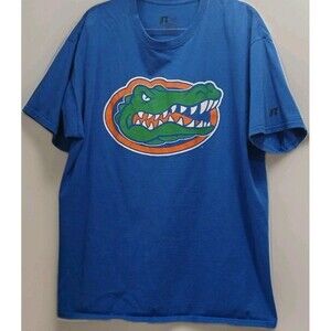 Men’s XL Florida Gators Blue Graphic Tee Russell Athletic Short Sleeve EUC